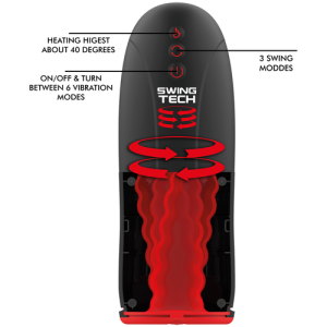 MASTURBADOR OSCILANTE CON CALOR Y VIBRACIÓN